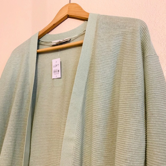 LOFT Long Open Front Light Weight Cardigan NWT - Picture 3 of 13